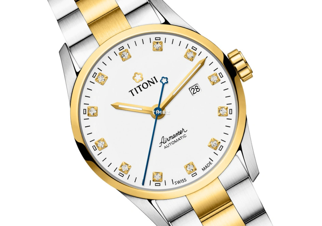 Titoni,AIRMASTER 29mm,29mm,Stainless Steel,White,Automatic,Day,Sapphire,Crystal Glass,23743 SY,23743 SY-582