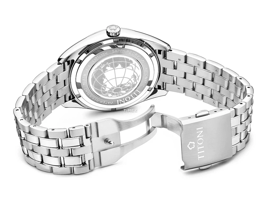 Titoni,COSMO 41mm,41mm,Stainless Steel,Blue,Automatic,Sapphire,Crystal Glass,Round,878 S,878 S-658