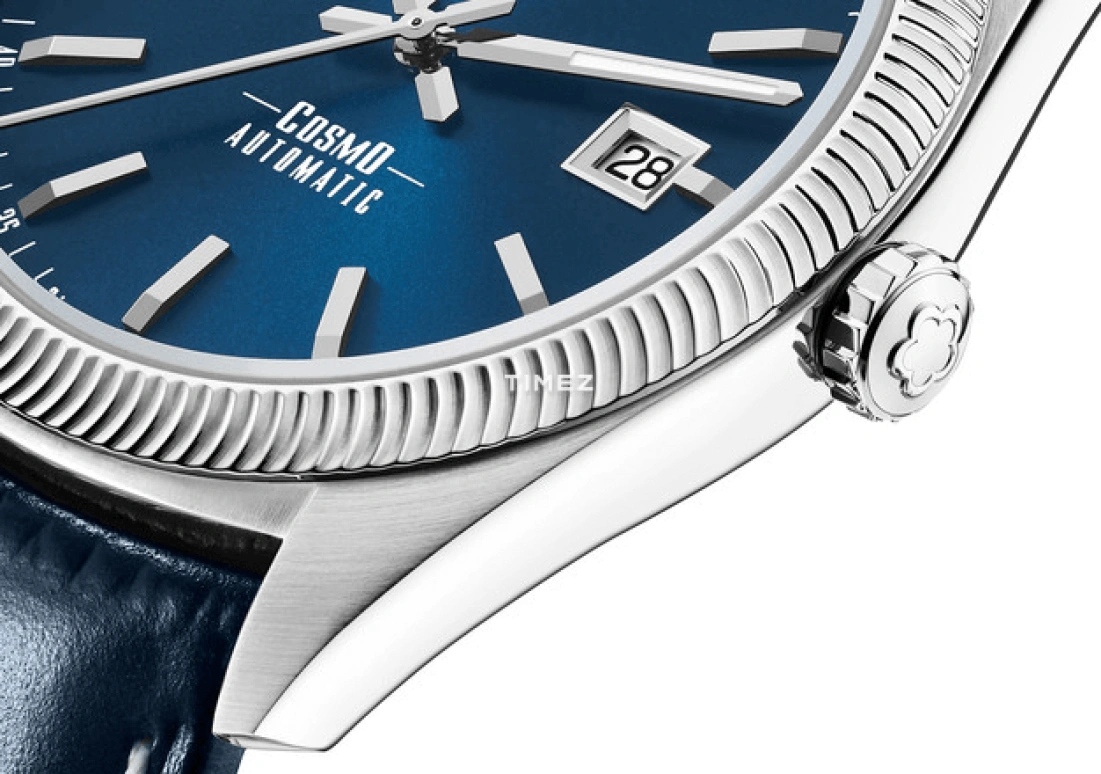Titoni,COSMO 41mm,41mm,Stainless Steel,Blue,Automatic,Day,Sapphire,Crystal Glass,878 S,878 S-ST-612