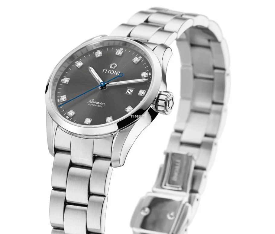 Titoni,AIRMASTER 29mm,29mm,Stainless Steel,Grey,Automatic,Day,Sapphire,Crystal Glass,23743 S,23743 S-667