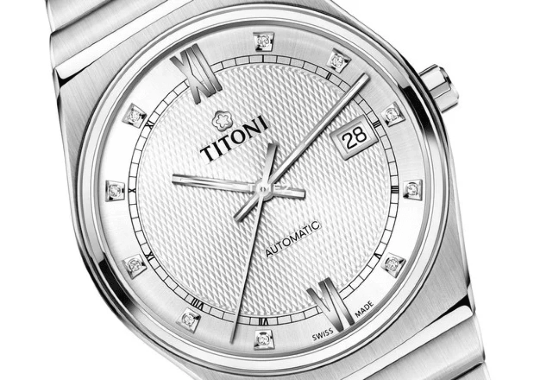 Titoni,IMPETUS 39.50mm,39.50mm,Stainless Steel,Silver,Automatic,Day,Sapphire,Crystal Glass,83751 S,83751 S-629