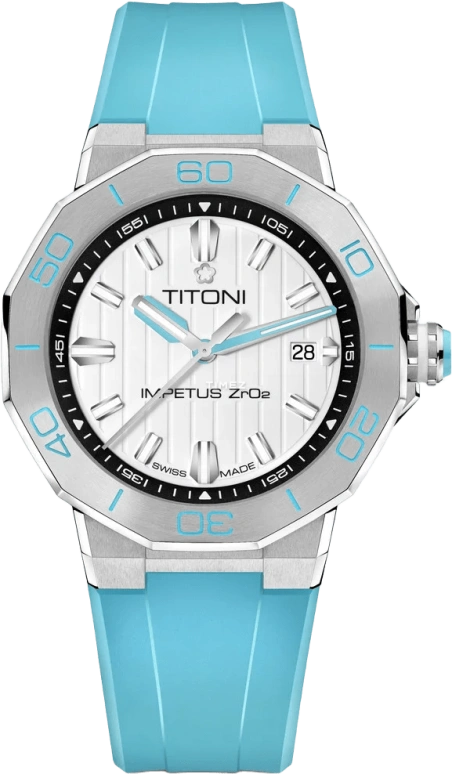 Titoni,IMPETUS 43mm,43mm,Stainless Steel,Ceramic,White,Automatic,Day,42hours,83765 S,83765 S-AA-711