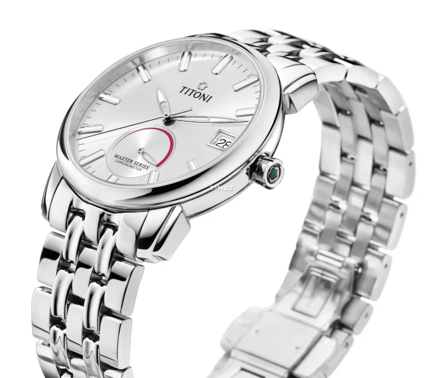 Titoni,MASTER 41mm,41mm,Stainless Steel,Silver,Automatic,Day,Power Reserve Indicator,94388 S,94388 S-578