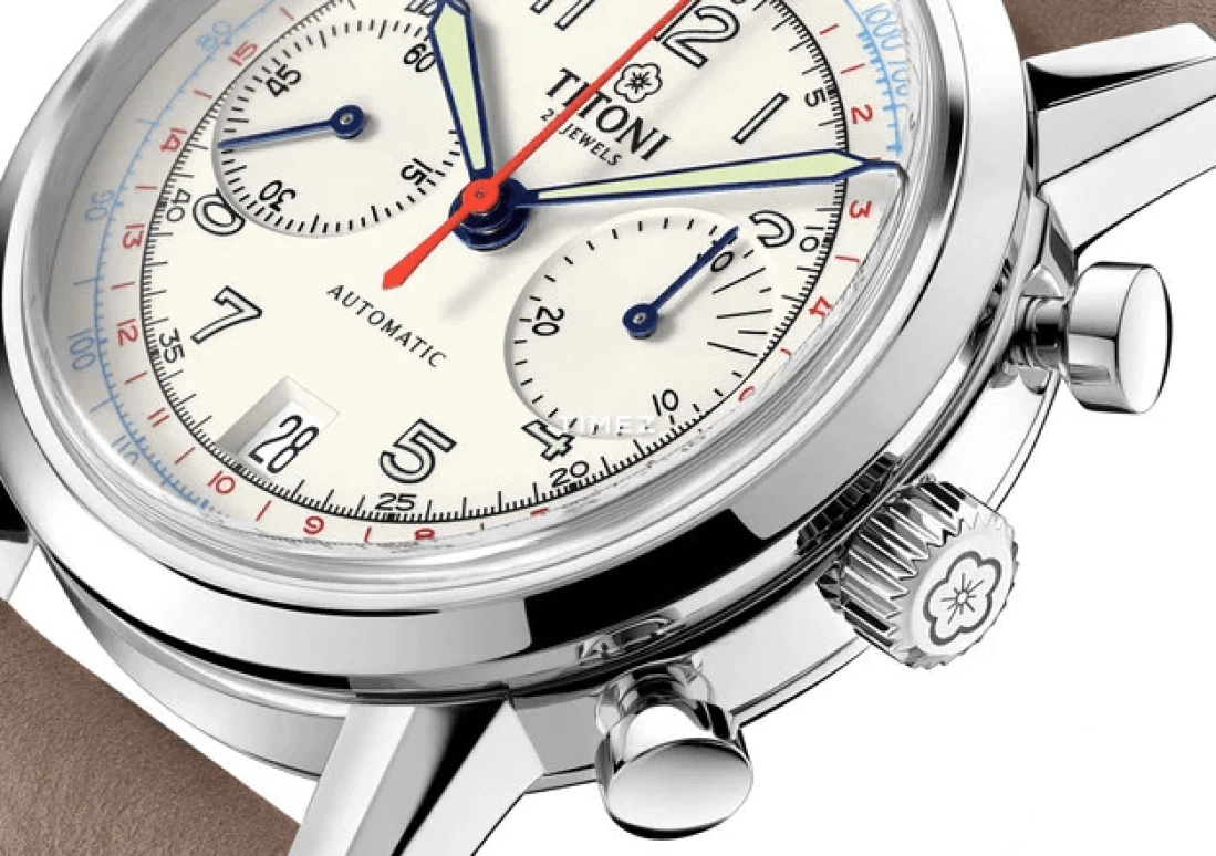 Titoni,HERITAGE 41mm,41mm,Stainless Steel,White,Automatic,Chronograph,Day,94019 S,94019 S-ST-682