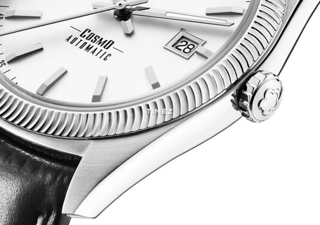 Titoni,COSMO 41mm,41mm,Stainless Steel,White,Automatic,Day,Sapphire,Crystal Glass,878 S,878 S-ST-606