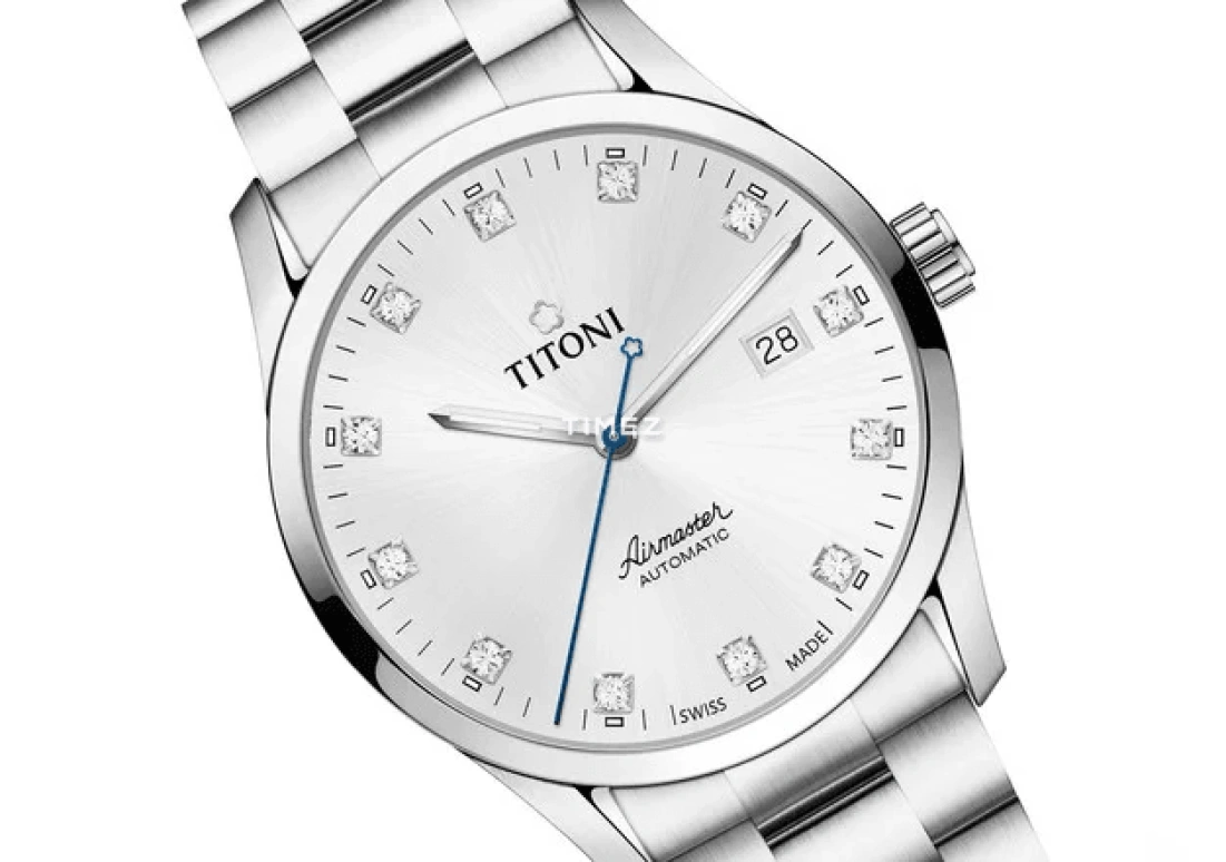 Titoni,AIRMASTER 39mm,39mm,Stainless Steel,Silver,Automatic,Day,Sapphire,Crystal Glass,83743 S,83743 S-581