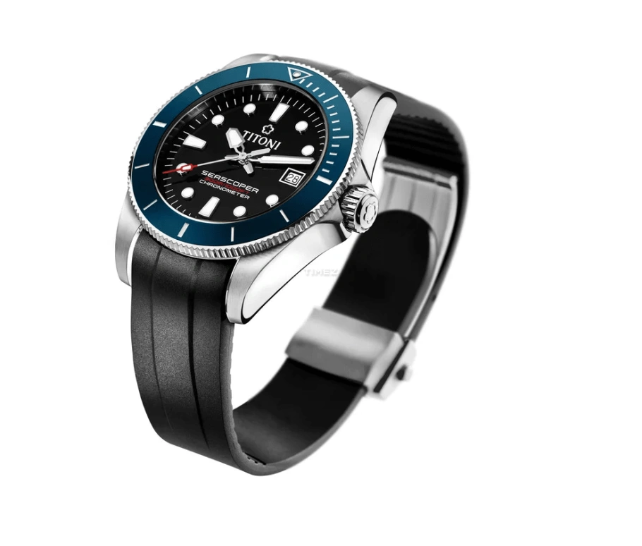 Titoni,SEASCOPER 42mm,42mm,Stainless Steel,Black,Automatic,Day,Sapphire,Crystal Glass,83300 S,83300 S-BE-R-706