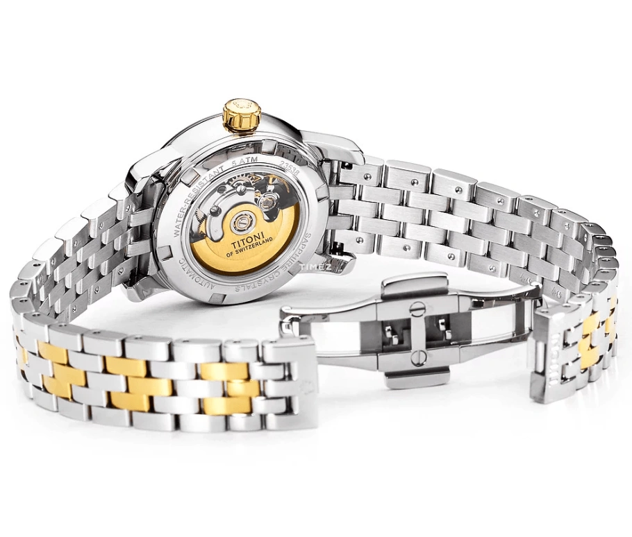 Titoni,SPACE STAR 28mm,28mm,Stainless Steel,Silver,Automatic,Day,Sapphire,Crystal Glass,23538 SY,23538 SY-099