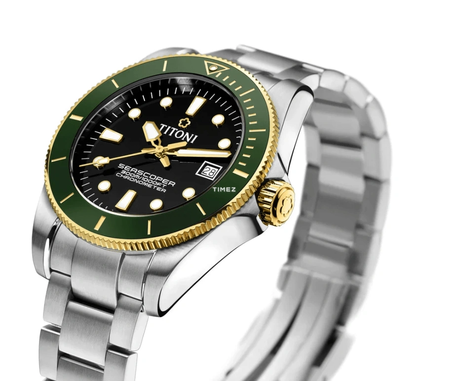 Titoni,SEASCOPER 42mm,42mm,Stainless Steel,Ceramic,Black,Automatic,Day,38hours,83300 SYS,83300 SYS-GN-248