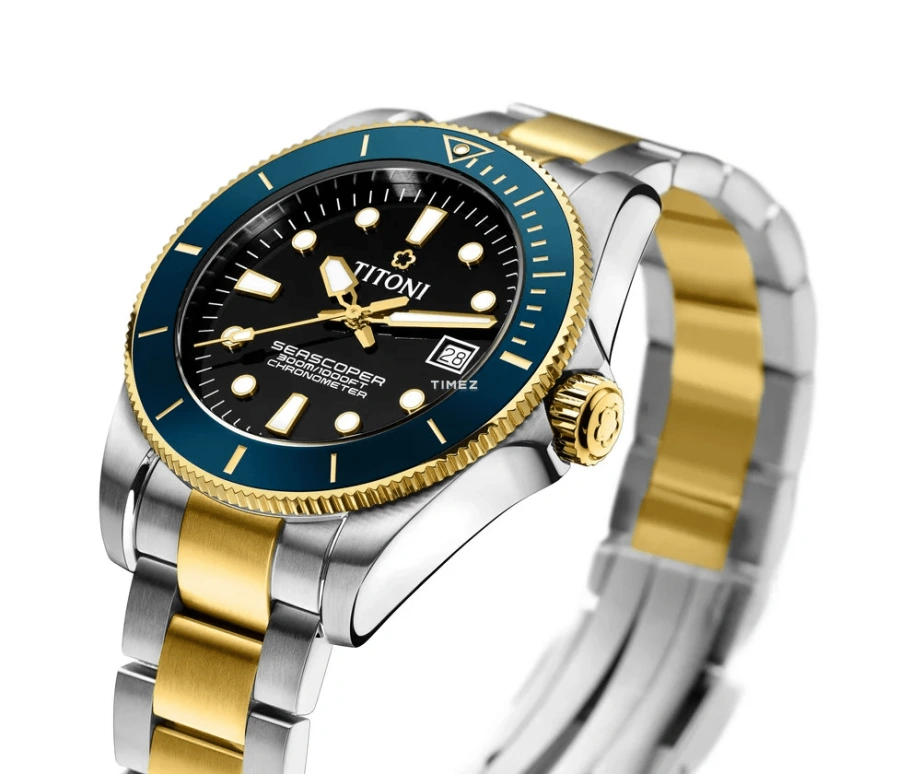 Titoni,SEASCOPER 42mm,42mm,Stainless Steel,Ceramic,Black,Automatic,Day,38hours,83300 SY,83300 SY-BE-248