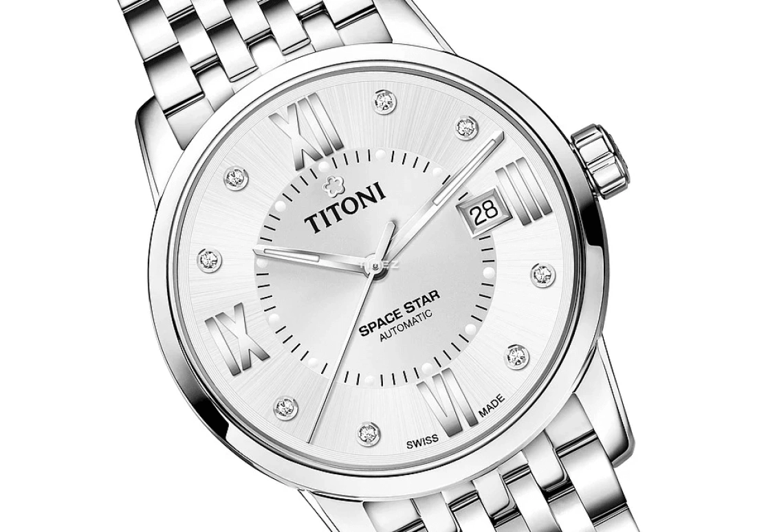 Titoni,SPACE STAR 40mm,40mm,Stainless Steel,Silver,Automatic,Day,Sapphire,Crystal Glass,83538 S,83538 S-099