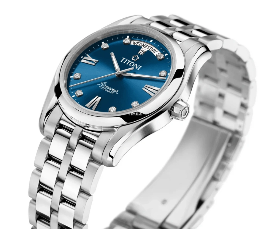 Titoni,AIRMASTER 39mm,39mm,Stainless Steel,Blue,Automatic,Date,Day,93808 S,93808 S-259