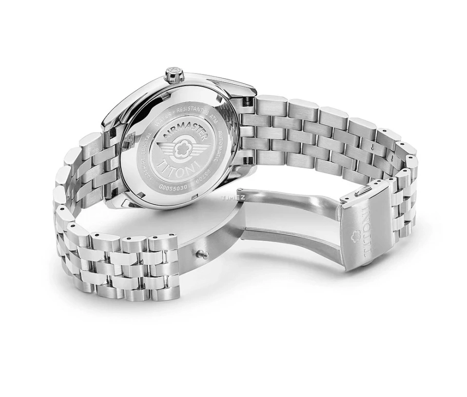 Titoni,AIRMASTER 40mm,40mm,Stainless Steel,White,Automatic,Date,Day,93709 S,93709 S-385