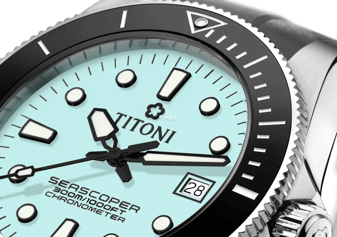 Titoni,SEASCOPER 42mm,42mm,Stainless Steel,Ice Blue,Automatic,Day,38hours,83300 S,83300 S-BK-R-718