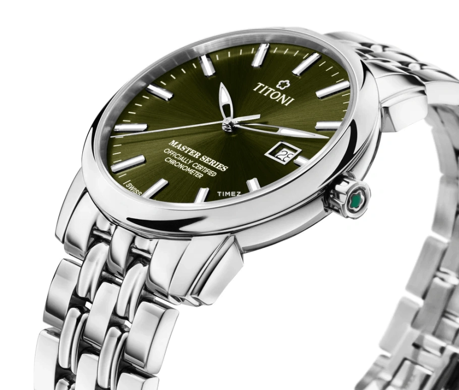 Titoni,MASTER 41mm,41mm,Stainless Steel,Green,Automatic,Day,Sapphire,Glass,83188 S,83188 S-660