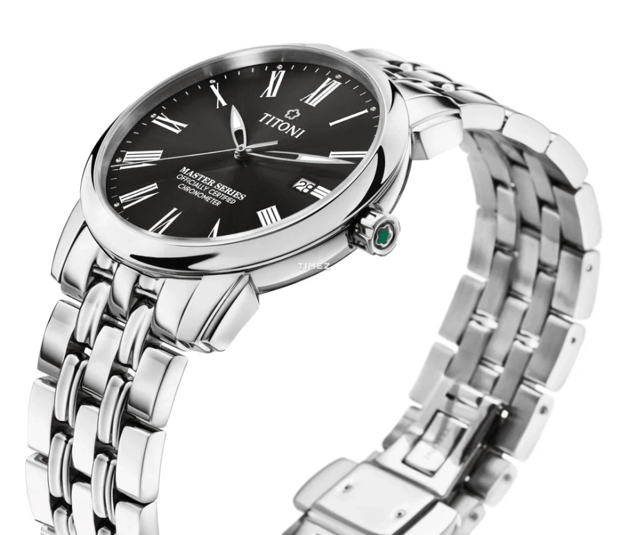 Titoni,MASTER 41mm,41mm,Stainless Steel,Black,Light,Automatic,Day,Sapphire,Crystal Glass,83188 S,83188 S-610