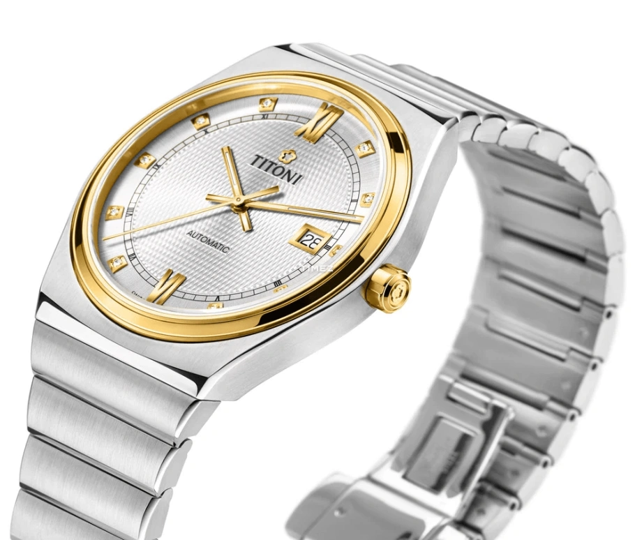 Titoni,IMPETUS 39.50mm,39.50mm,Stainless Steel,Silver,Automatic,Day,Sapphire,Crystal Glass,83751 SY,83751 SY-629
