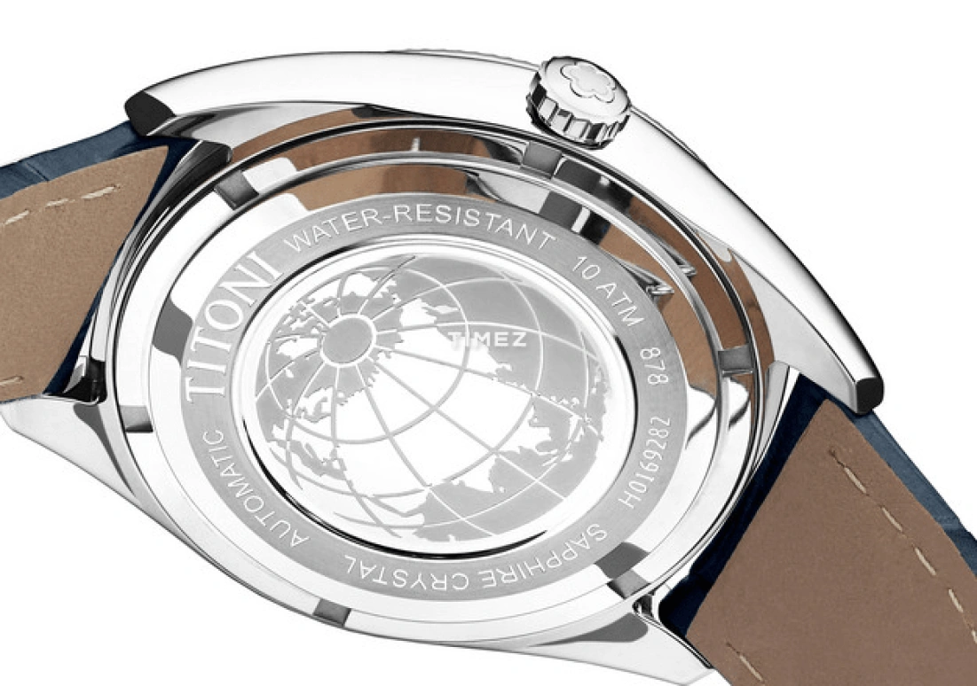 Titoni,COSMO 41mm,41mm,Stainless Steel,Blue,Automatic,Day,Sapphire,Crystal Glass,878 S,878 S-ST-612