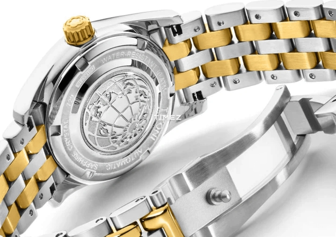 Titoni,COSMO 27mm,27mm,Stainless Steel,Silver,Automatic,Day,Sapphire,Crystal Glass,729 SY,729 SY-695