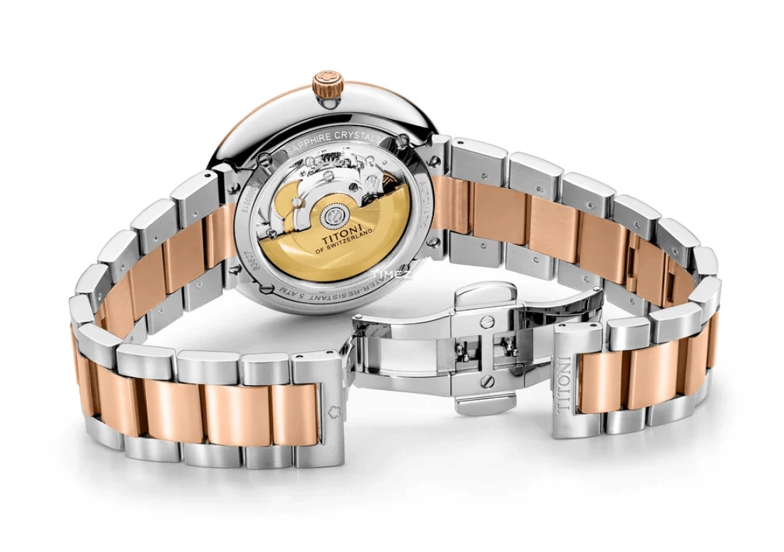 Titoni,AIRMASTER 42mm,42mm,Stainless Steel,Rose Gold,Silver,Automatic,Day,Sapphire,Crystal Glass,83627 SRG,83627 SRG-606