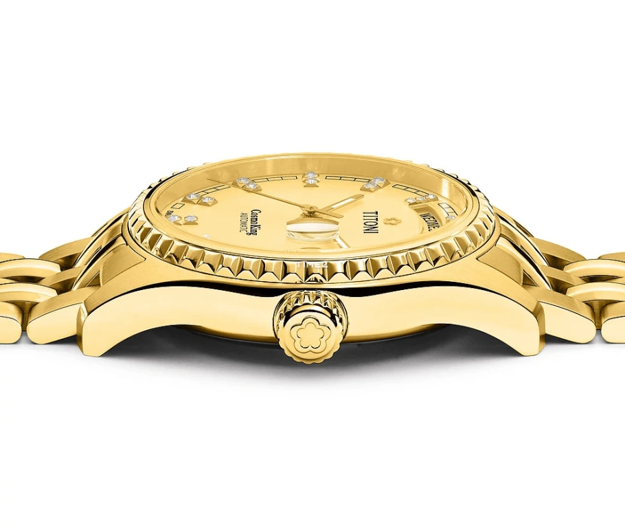 Titoni,COSMO 40mm,40mm,Yellow Gold,Champagne,Automatic,Date,Day,797 G,797 G-306