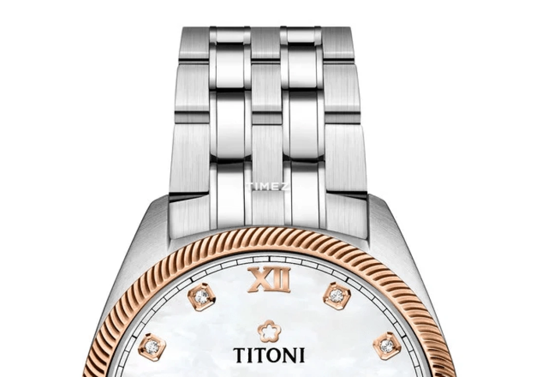 Titoni,COSMO 33.50mm,33.50mm,Stainless Steel,White,Automatic,Day,Sapphire,Crystal Glass,828 SRG,828 SRG-652