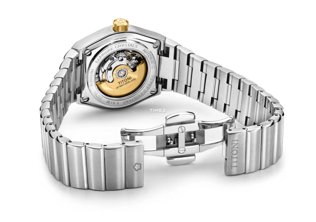 Titoni,IMPETUS 28.50mm,28.50mm,Stainless Steel,Silver,Automatic,Day,Sapphire,Crystal Glass,23751 SY,23751 SY-629