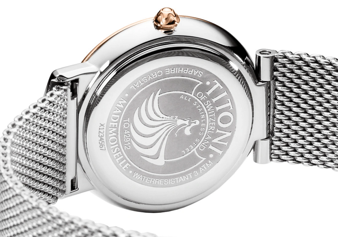 Titoni,MADEMOISELLE BY TITONI 32mm,32mm,Stainless Steel,Brown,Quartz,Sapphire,Crystal Glass,Round,TQ 42912 SRG,TQ 42912 SRG-592