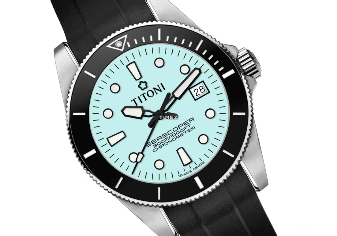Titoni,SEASCOPER 42mm,42mm,Stainless Steel,Ice Blue,Automatic,Day,38hours,83300 S,83300 S-BK-R-718