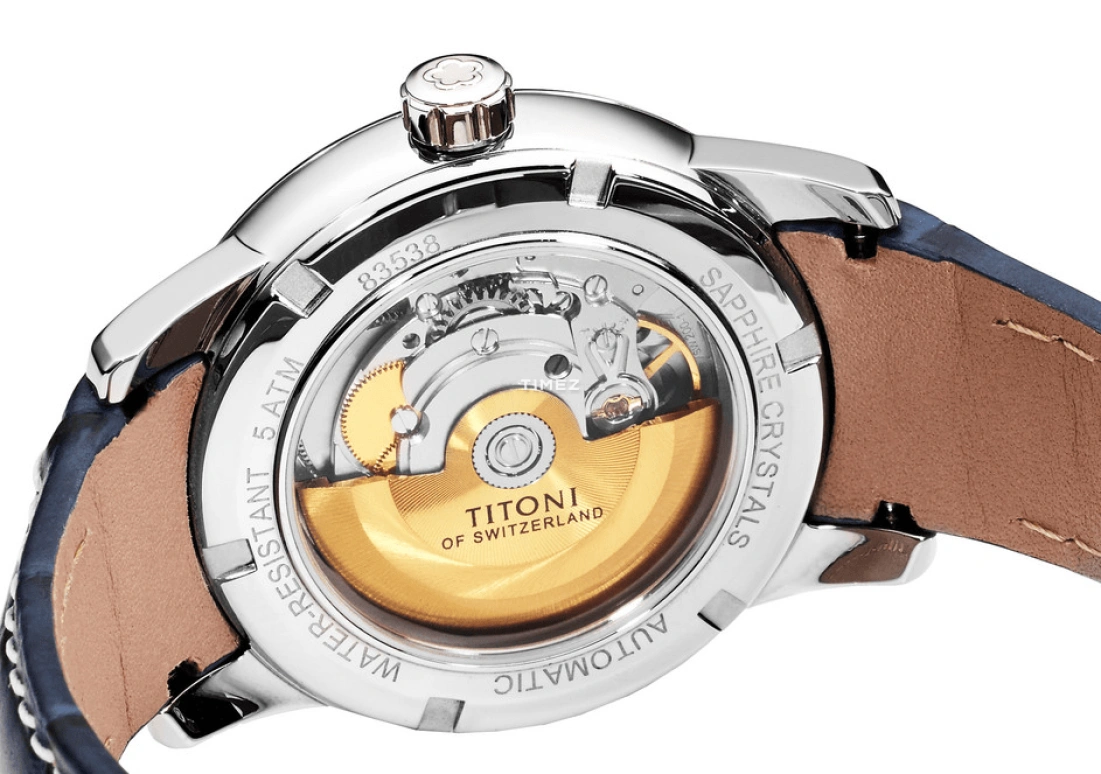 Titoni,SPACE STAR 40mm,40mm,Stainless Steel,Silver,Blue,Automatic,Day,Sapphire,Crystal Glass,83538 S,83538 S-ST-580