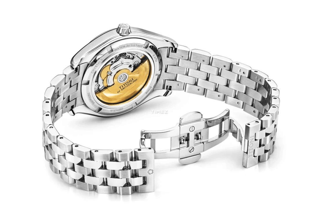 Titoni,AIRMASTER 40.50mm,40.50mm,Stainless Steel,Black,Automatic,Day,Sapphire,Crystal Glass,83906 S,83906 S-699