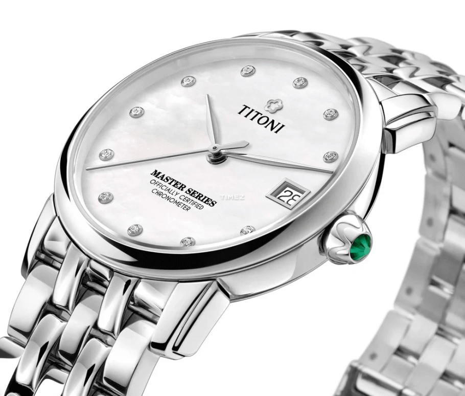 Titoni,MASTER 34mm,34mm,Stainless Steel,White,Automatic,Day,Sapphire,Crystal Glass,23188 S,23188 S-602