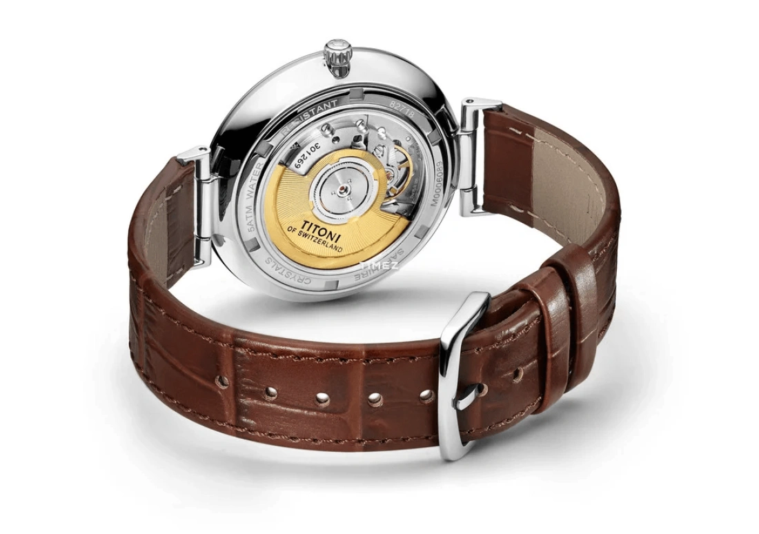 Titoni,SLENDERLINE 39mm,39mm,Stainless Steel,Silver,Quartz,Day,Sapphire,Crystal Glass,82718 S,82718 S-ST-606