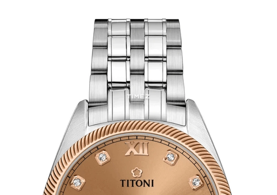 Titoni,COSMO 30mm,30mm,Stainless Steel,Copper,Automatic,Day,Sapphire,Crystal Glass,818 SRG,818 SRG-653
