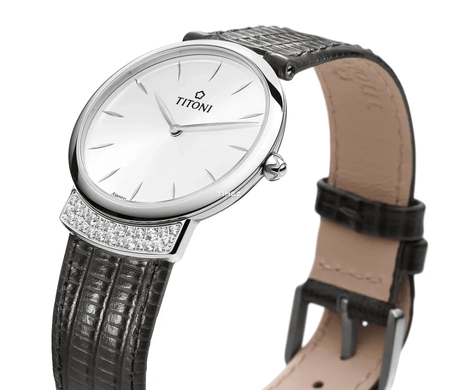 Titoni,MADEMOISELLE BY TITONI 32mm,32mm,Stainless Steel,Silver,Quartz,Sapphire,Crystal Glass,Round,TQ 42912 S,TQ 42912 S-ST-590