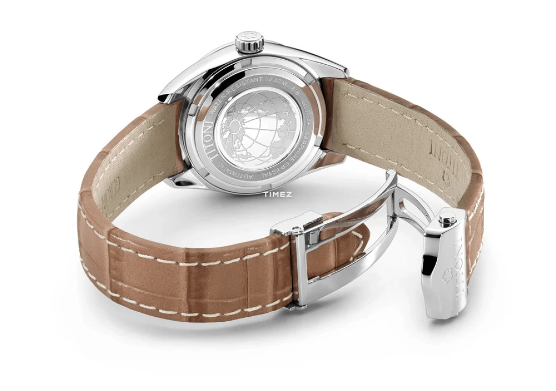 Titoni,COSMO 30mm,30mm,Stainless Steel,Silver,Automatic,Day,Sapphire,Crystal Glass,818 S,818 S-ST-652
