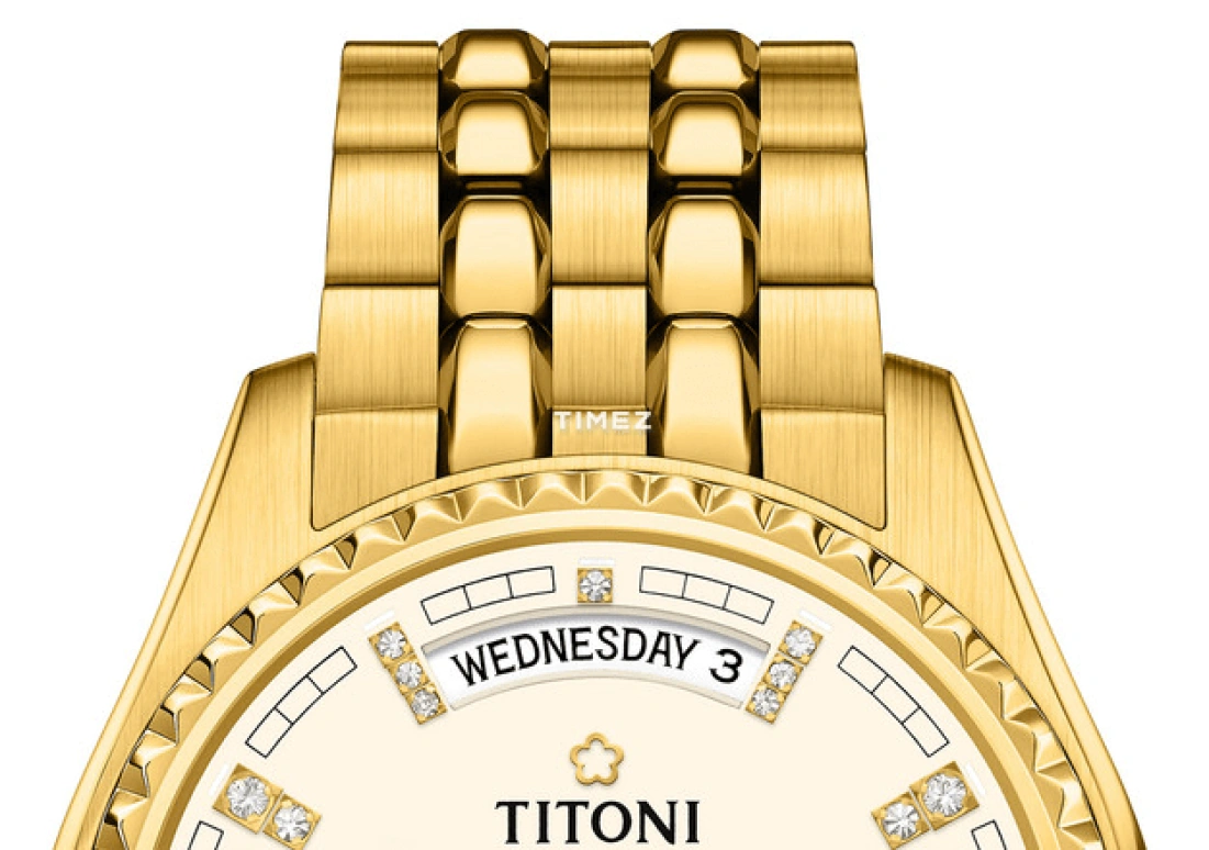 Titoni,COSMO 40mm,40mm,Stainless Steel,Yellow Gold,Silver,Automatic,Date,Day,797 G,797 G-541