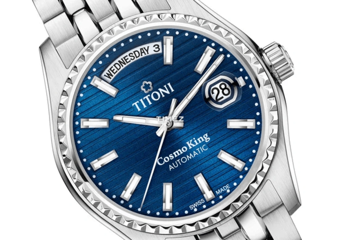 Titoni,COSMO 40mm,40mm,Stainless Steel,Blue,Automatic,Date,Day,797 S,797 S-696