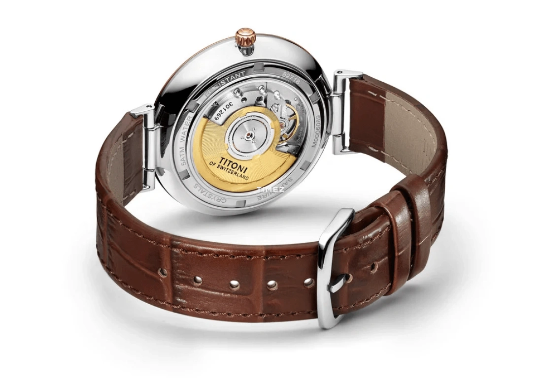 Titoni,SLENDERLINE 39mm,39mm,Stainless Steel,Silver,Automatic,Day,Sapphire,Crystal Glass,82718 SRG,82718 SRG-ST-606