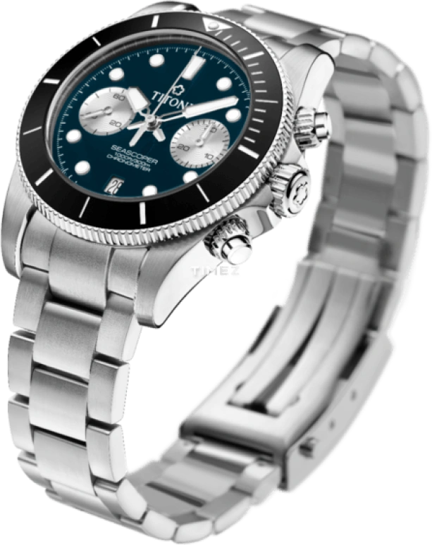 Titoni,SEASCOPER 42mm,42mm,Stainless Steel,Ceramic,Blue,Automatic,Chronograph,Day,94300 S,94300 S-BK-732