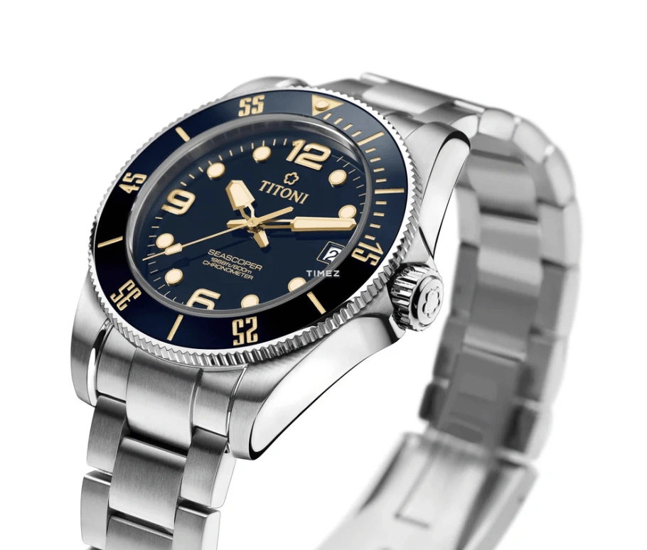 Titoni,SEASCOPER 42mm,42mm,Stainless Steel,Dark Blue,Automatic,Day,In-house Caliber,83600 S,83600 S-BO-255