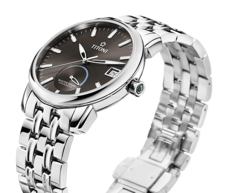 Titoni,MASTER 41mm,41mm,Stainless Steel,Smoky Gray,Automatic,Day,Power Reserve Indicator,94388 S,94388 S-579