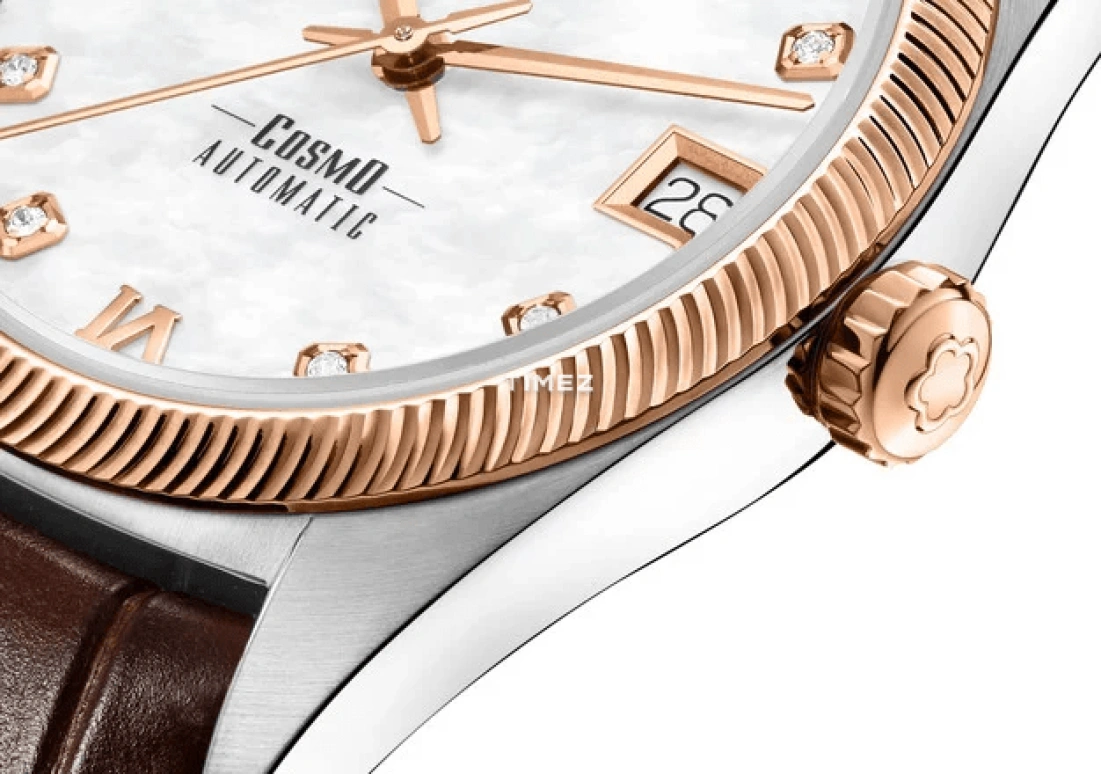 Titoni,COSMO 33.50mm,33.50mm,Stainless Steel,White,Automatic,Day,Sapphire,Crystal Glass,828 SRG,828 SRG-ST-652