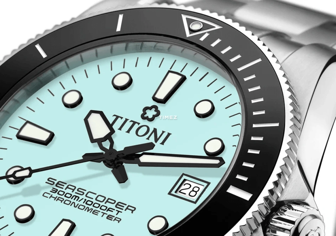 Titoni,SEASCOPER 42mm,42mm,Stainless Steel,Ice Blue,Automatic,Day,38hours,83300 S,83300 S-BK-718