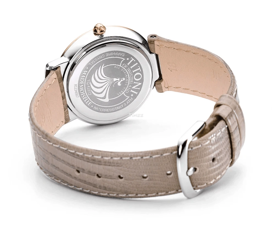 Titoni,MADEMOISELLE BY TITONI 32mm,32mm,Stainless Steel,Silver,Quartz,Sapphire,Crystal Glass,Round,TQ 42912 SRG,TQ 42912 SRG-ST-590