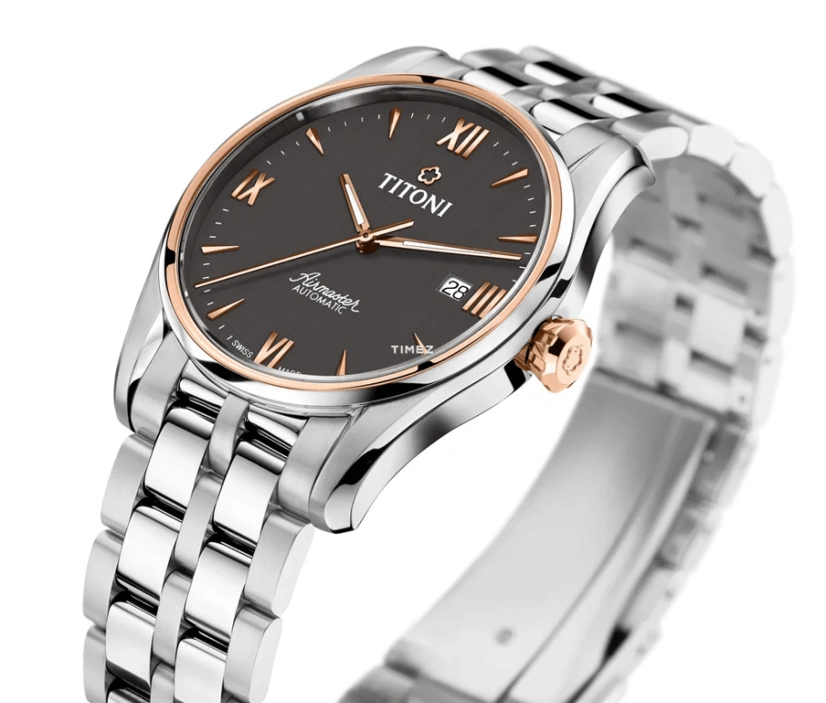 Titoni,AIRMASTER 40mm,40mm,Stainless Steel,Grey,Black,Automatic,Day,Sapphire,Crystal Glass,83908 SRG,83908 SRG-688