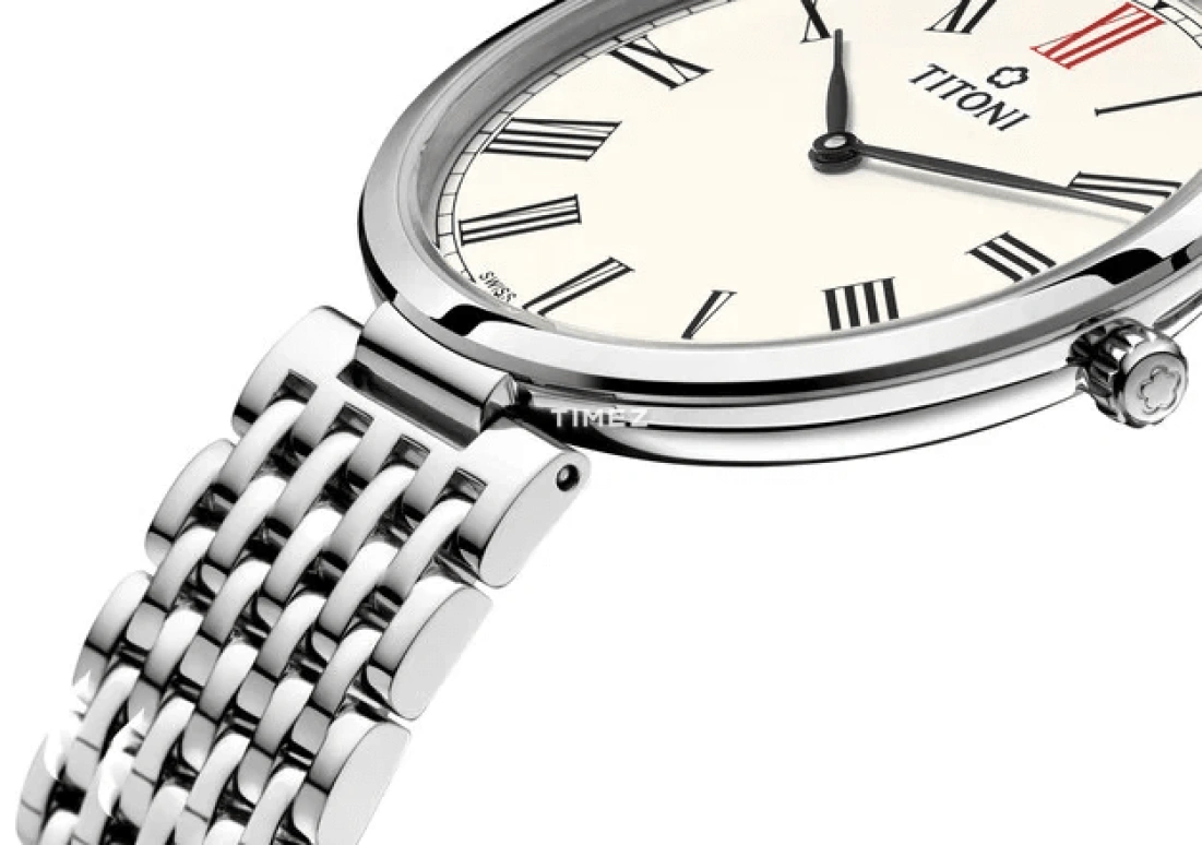 Titoni,SLENDERLINE 37mm,37mm,Stainless Steel,Silver,Automatic,Day,Sapphire,Crystal Glass,TQ 52718 S,TQ 52718 S-608