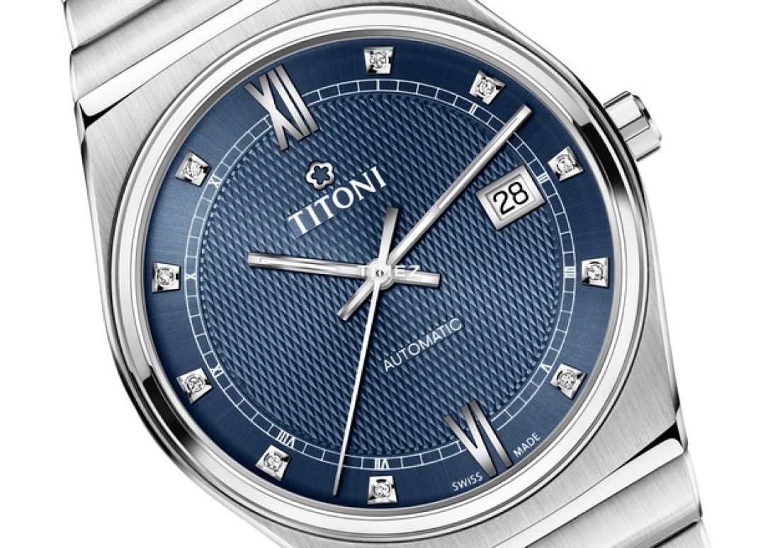Titoni,IMPETUS 39.50mm,39.50mm,Stainless Steel,Blue,Automatic,Day,Sapphire,Crystal Glass,83751 S,83751 S-632