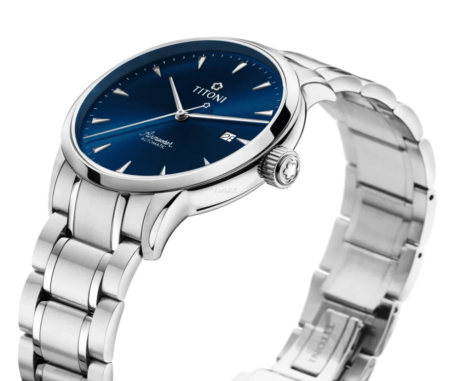 Titoni,AIRMASTER 40mm,40mm,Stainless Steel,Blue,Automatic,Day,Sapphire,Crystal Glass,83733 S,83733 S-612