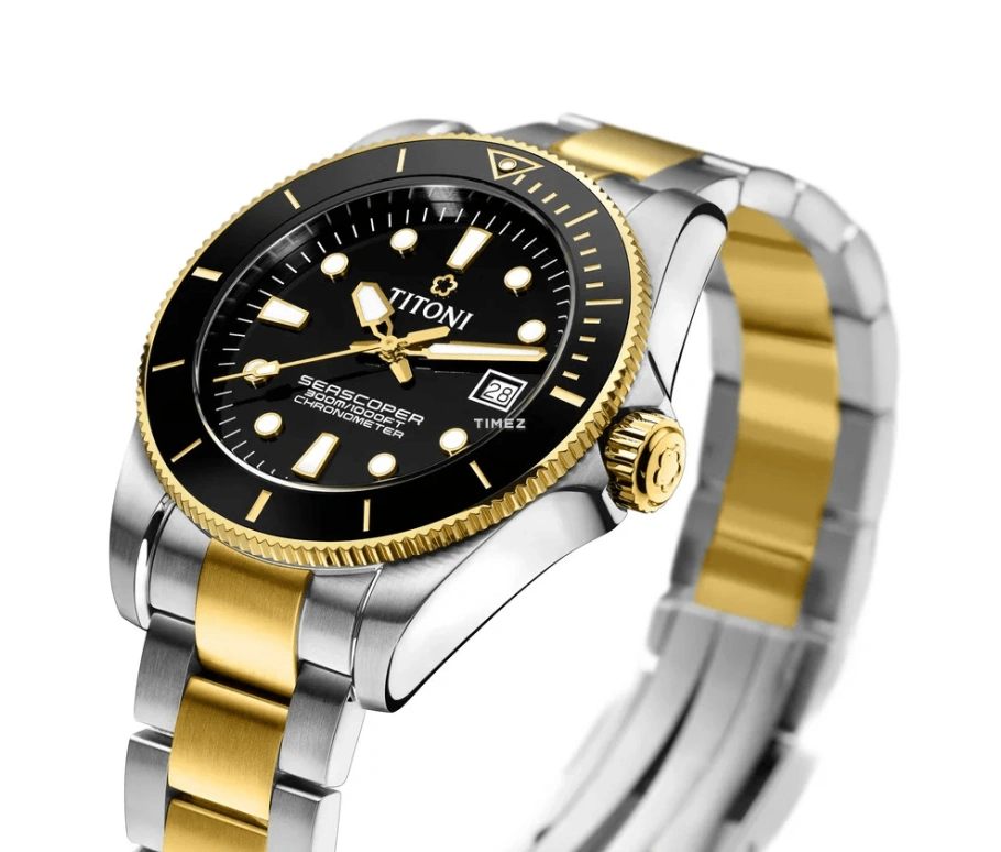 Titoni,SEASCOPER 42mm,42mm,Stainless Steel,Ceramic,Black,Automatic,Day,38hours,83300 SY,83300 SY-BK-248